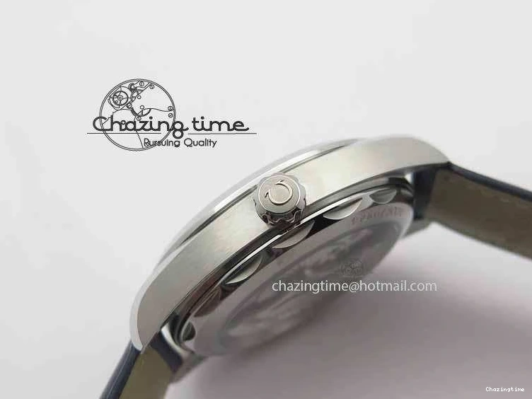 0126 Affordable 2017 Aqua Terra SS XF Best Edition Blue Textured Dial On Blue Leather Strap A 8159